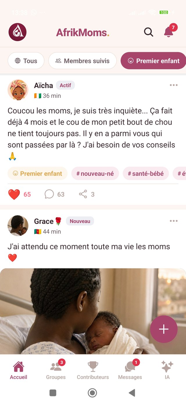 Aperçu du fil d'actualité AfrikMoms